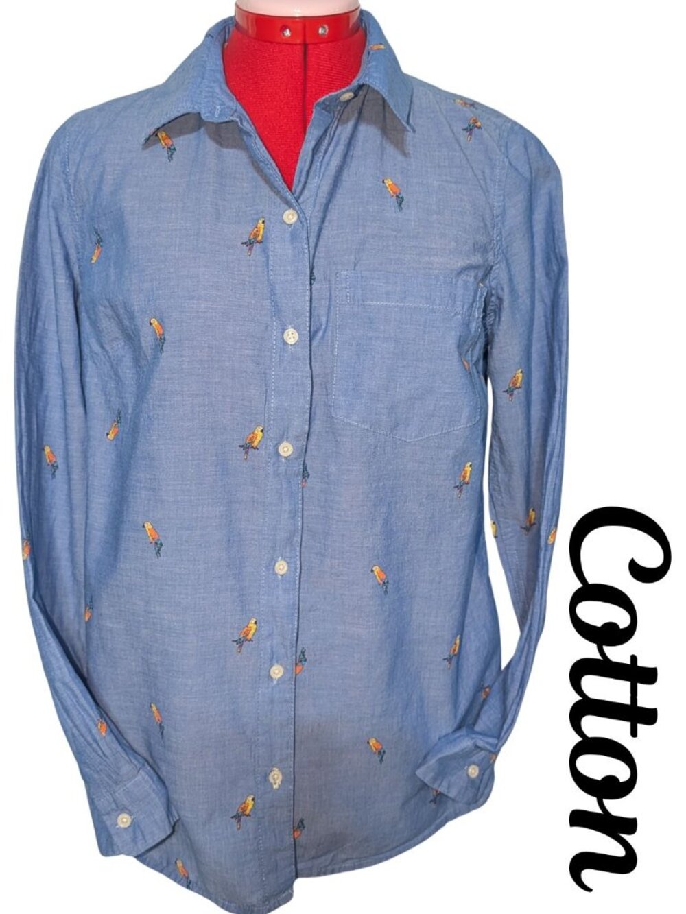 Parrot Chambray Shirt – 100% Cotton